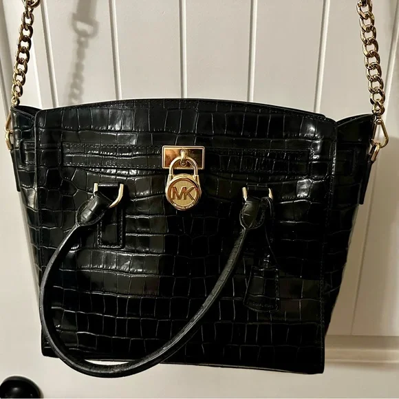 Michael Kors Shoulder Bag with Crocodile Embossed Leather - Picture 1 of 8